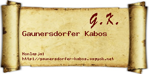 Gaunersdorfer Kabos névjegykártya